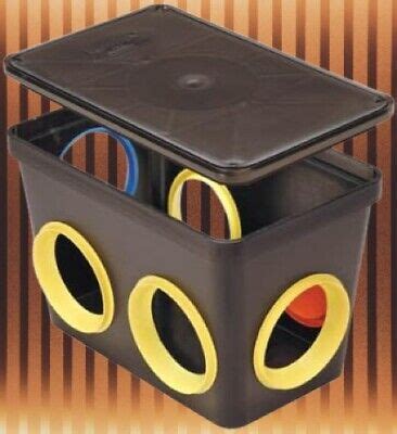 tuf-tite 6 hole drain distribution box with lid and seals|tuf tite drain box.